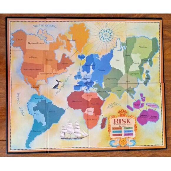 RISK Vintage Game Collection Bookshelf Box Wooden Case Strategy Parker Brothers - Picture 2 of 5